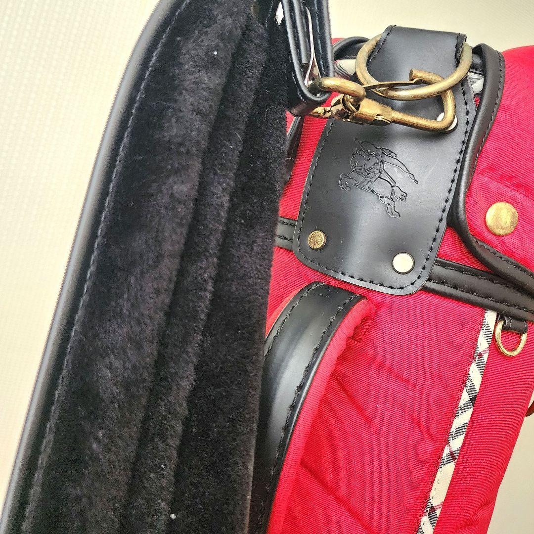 Burberry Golfバーバリーキャディバッグ赤ノバチェック美品ゴルフ