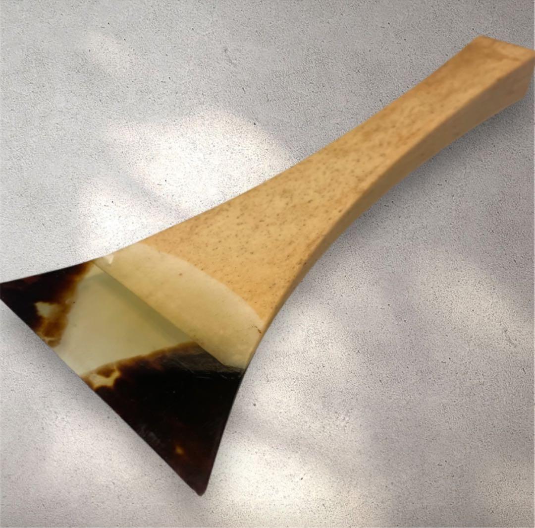 【希少品】象牙調 天然素材 べっ甲 じょんがら用 三味線撥 19.7cm