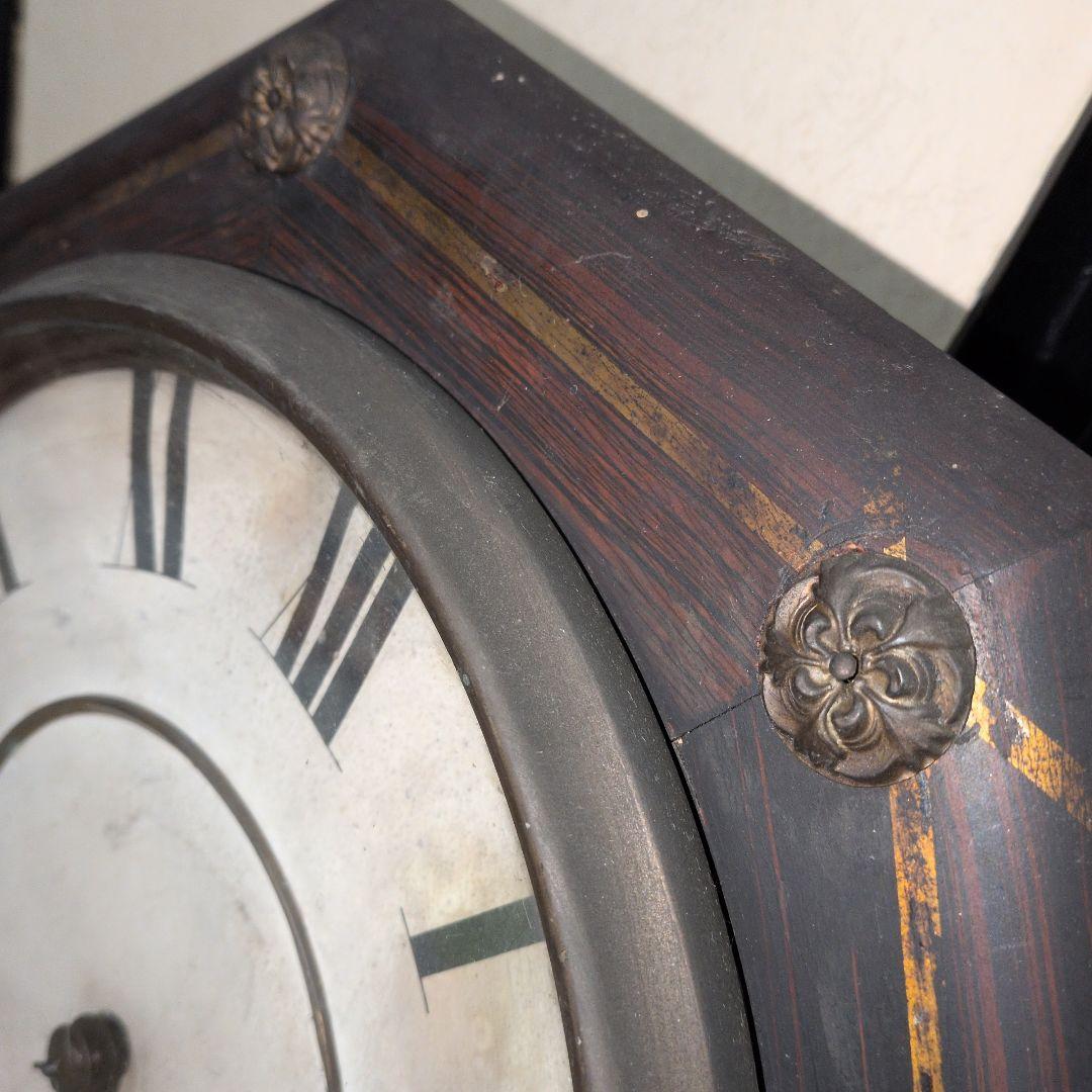 精工舎 稼働品 八角時計 鋲付き ゼンマイ時計 振り子時計 アンティーク