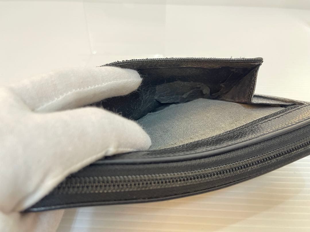 杉本美紀CHANEL シャネル 長財布 ラウンドジップ レザー ブラック