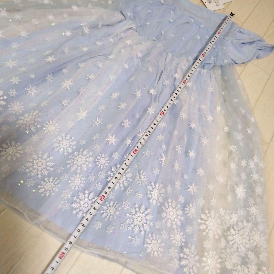 エニィファム130サイズ ドレス風ワンピース サックスブルー✕エルサ