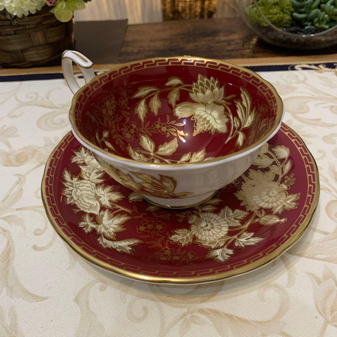 希少 未使用 ウェッジウッド トンキン ルビー ティーカップ＆ソーサー