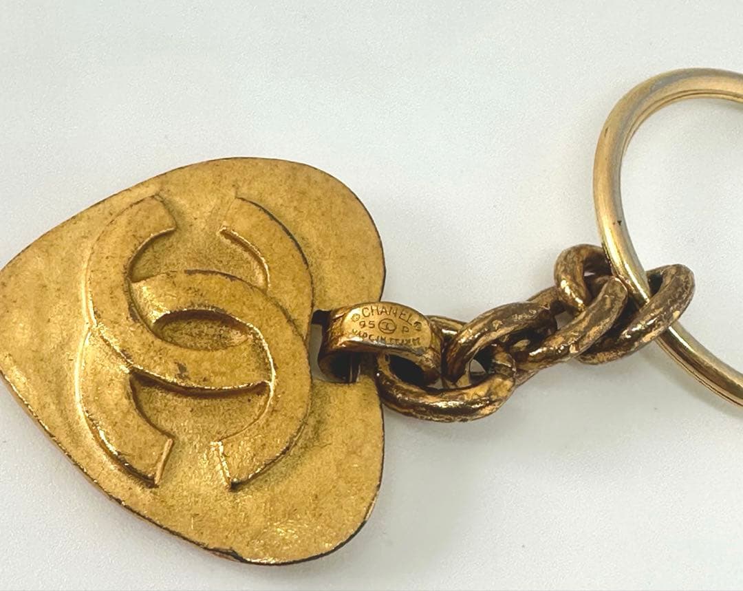 CHANEL シャネル ココマーク ハート キーホルダー ゴールド 95P