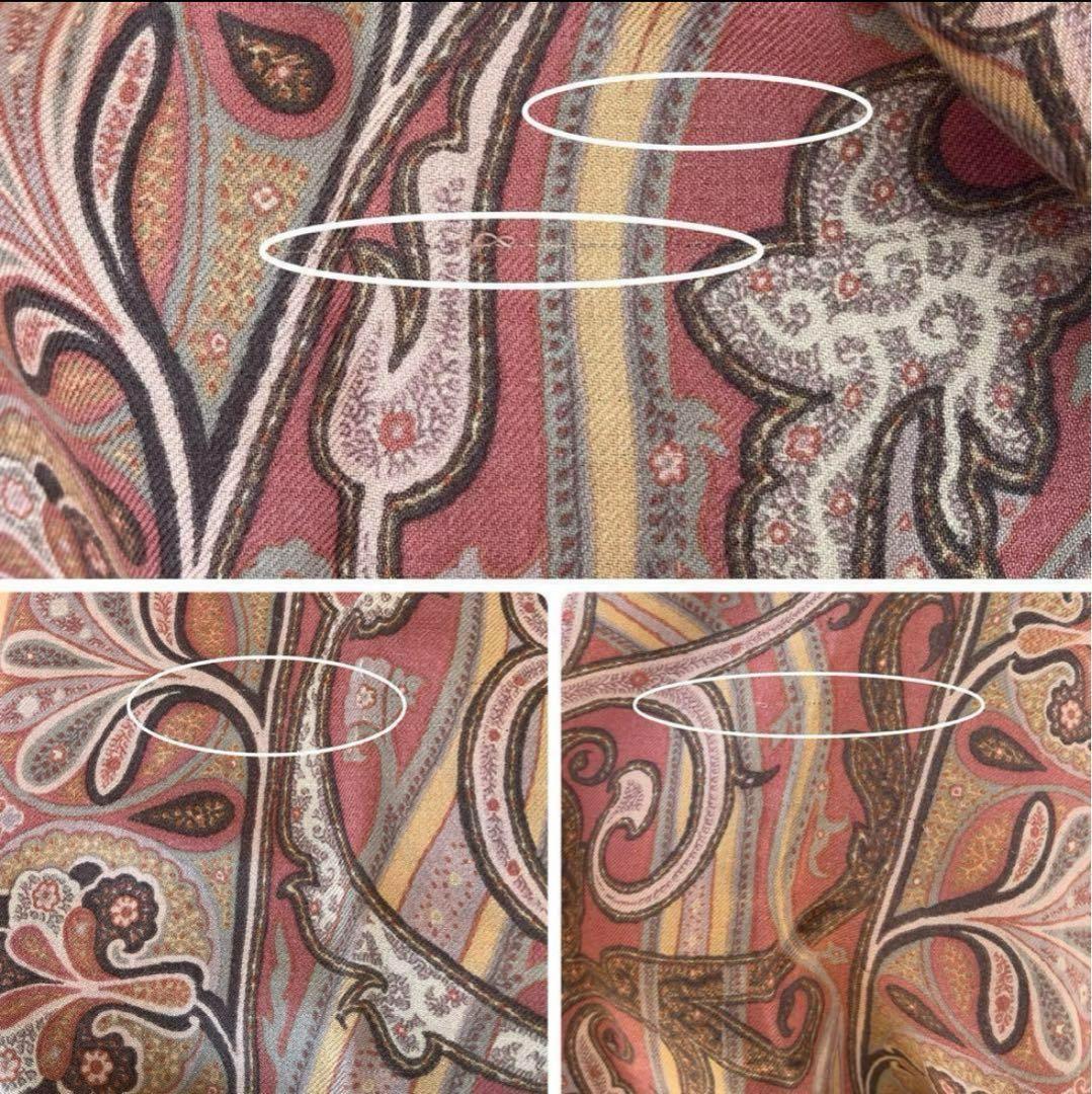 エトロ定番 上質ペイズリー柄ストール くすみカラー ピンク系 ETRO