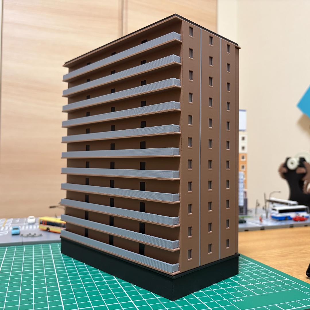 限定ダークブラウン】Nゲージ 都市型マンションD ストラクチャー（完成