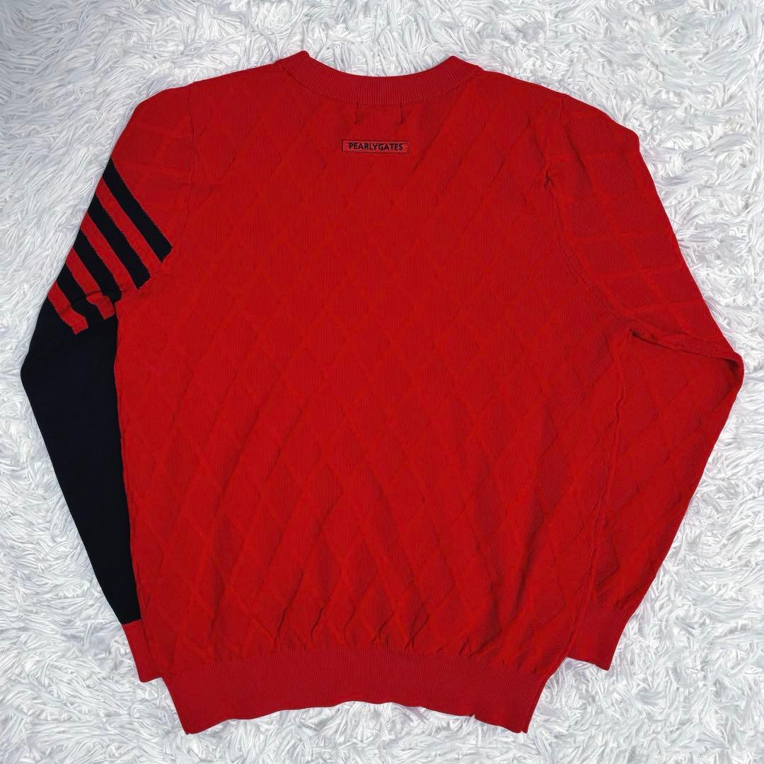 2023モデル パーリーゲイツ ニットセーター アームバー 赤 ゴルフ