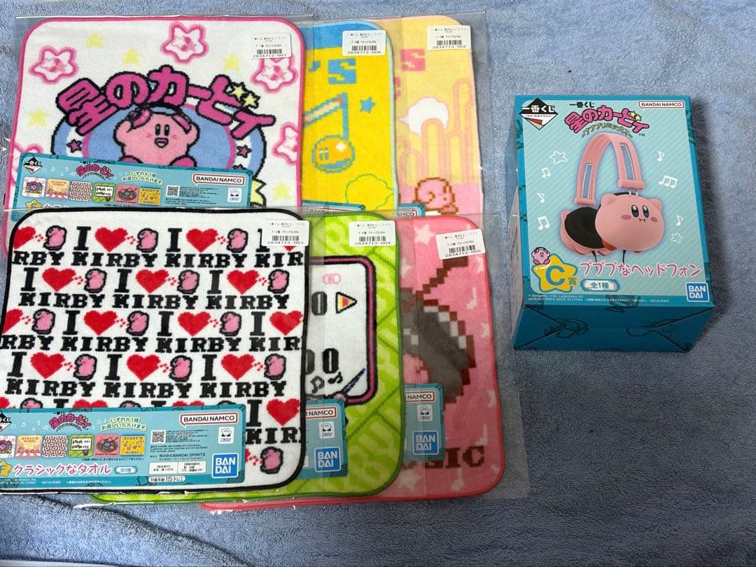 C賞 カービィ1番くじ ヘッドフォン F賞 クラッシックなタオル カービィ