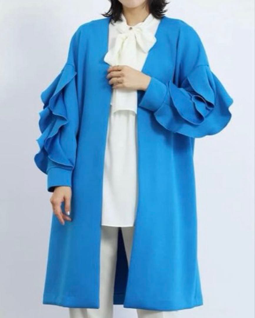 新品タグ付き】【FENNEL】定価34000円 Vネックフリルスリーブコート