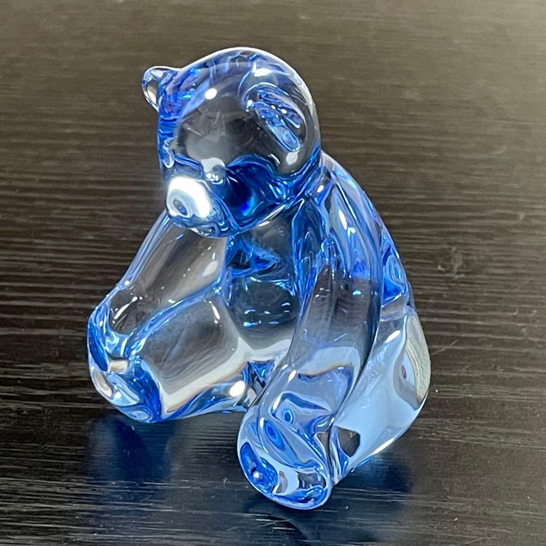 Baccarat フィギュリン テディベア クリスタル ブルー - メルカリ