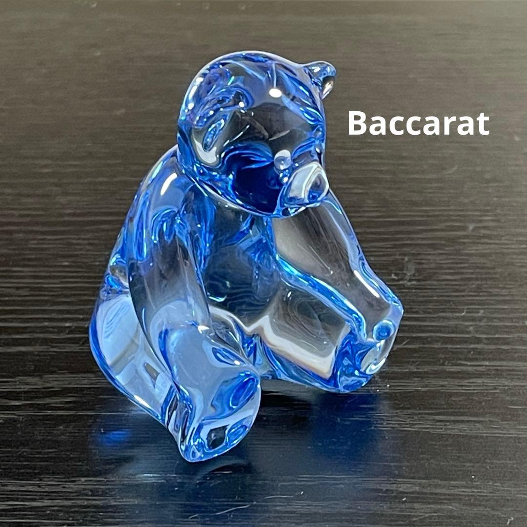 Baccarat フィギュリン テディベア クリスタル ブルー - メルカリ