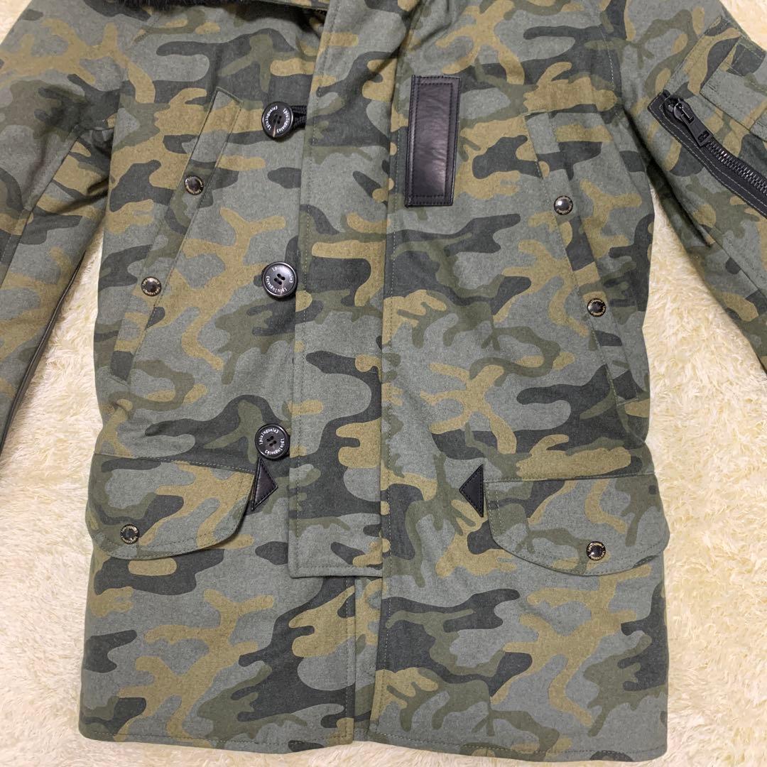 未使用】1piu1uguale3 モッズコート M カシミヤ 狐 迷彩 レザー - メルカリ