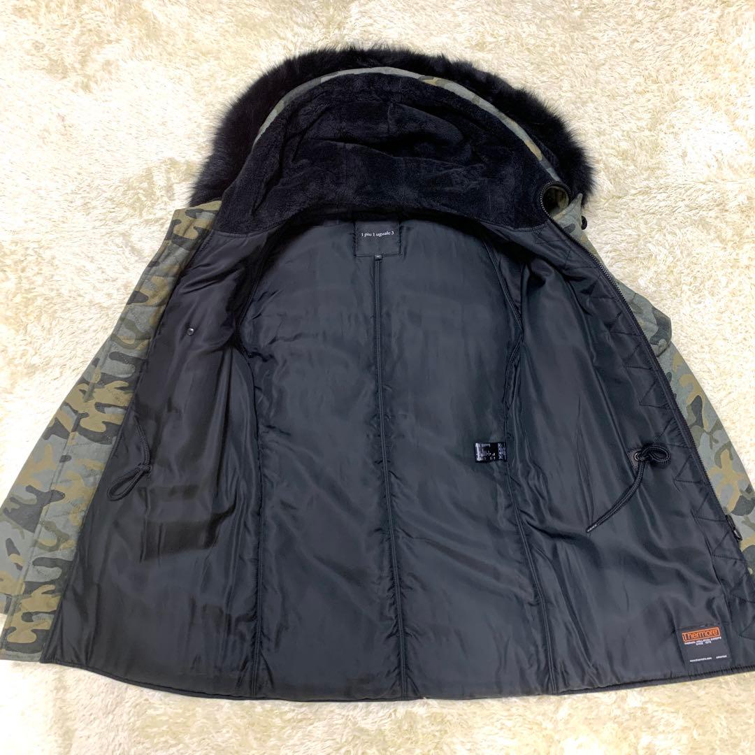 未使用】1piu1uguale3 モッズコート M カシミヤ 狐 迷彩 レザー - メルカリ