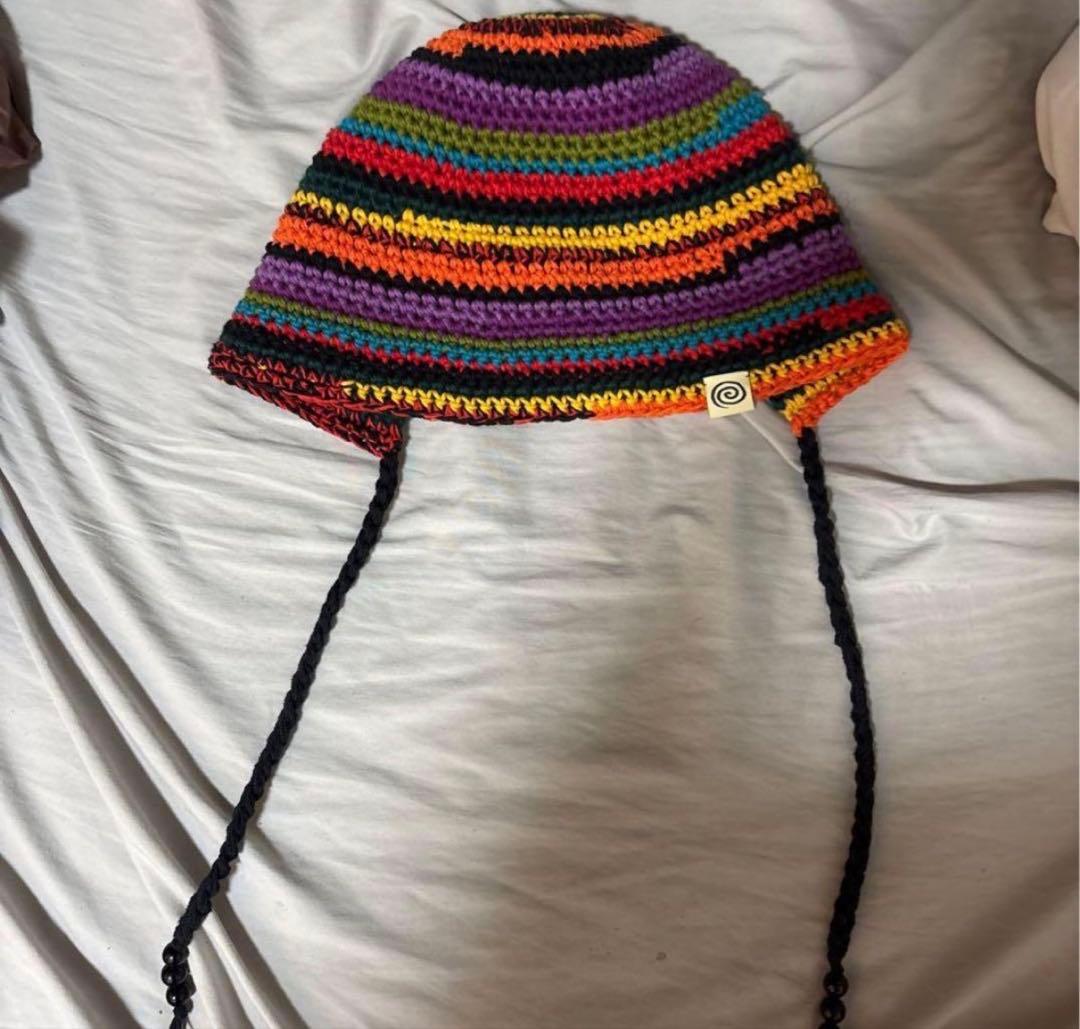 sol Hand-knitted Border Hat Multi