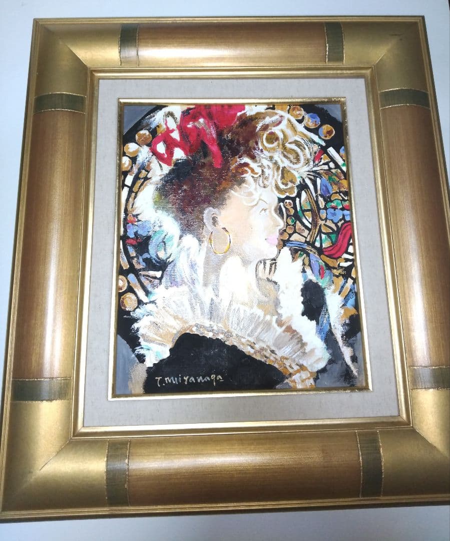 宮永岳彦、絵画、美人画、油彩3号、燦、肉筆、新品高級額縁、高塚省吾