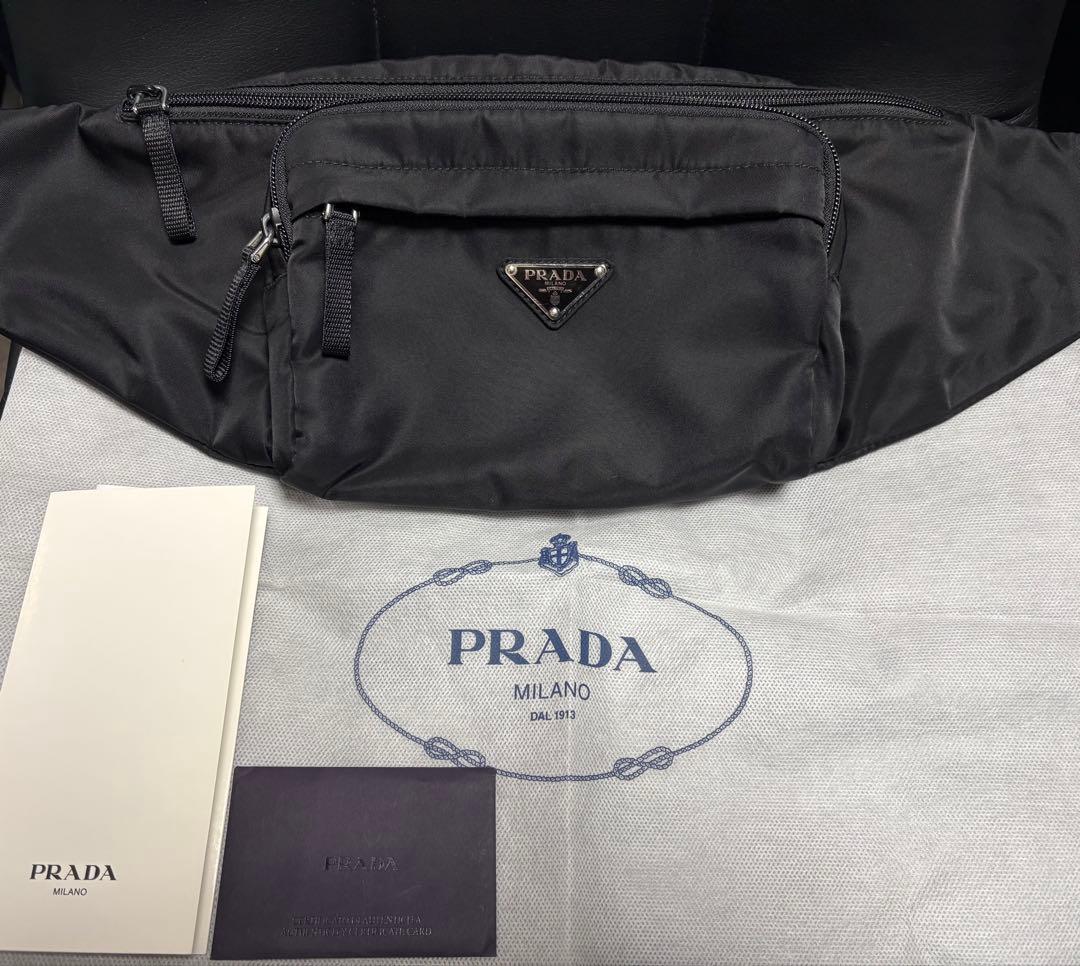 【極美品・正規品】PRADA プラダ 2VL005 ボディバッグ ブラック PRADA - プラダ PRADA ボディバッグ ウエストバッグ ナイロン ネイビー