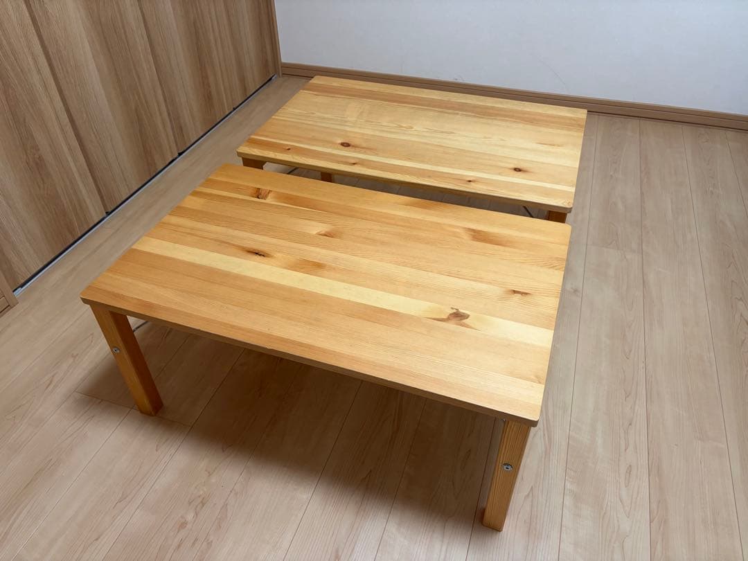 無印良品　パイン材ローテーブル・折りたたみ式×2 パイン材ローテーブル・折りたたみ式 | 無印良品