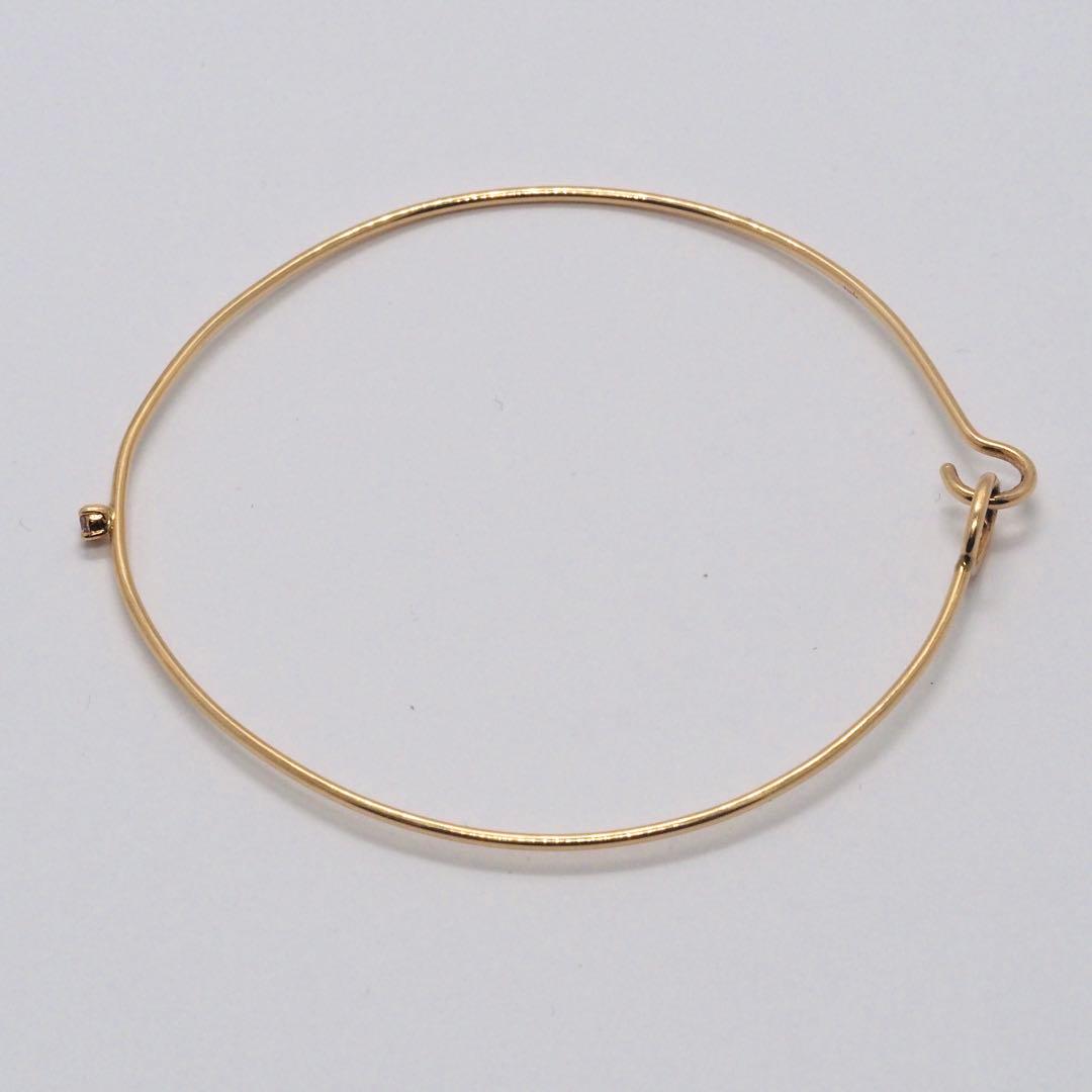 【agete】K10YG 0.02ct ダイヤモンド バングル