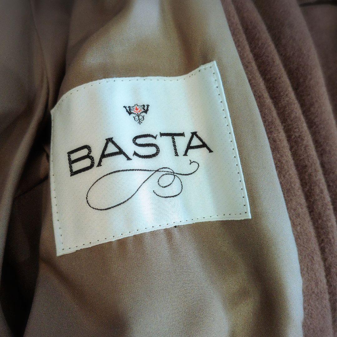 アルティジャーノ ブラウン アンゴラロングコート ベルト付き 比翼