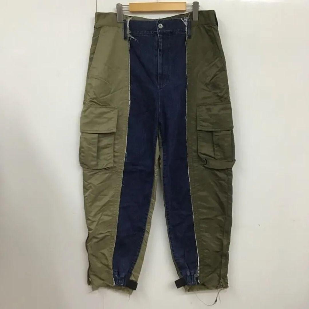 定価4万】ARCHON オリーブデニム パッチワーク カーゴパンツ - メルカリ