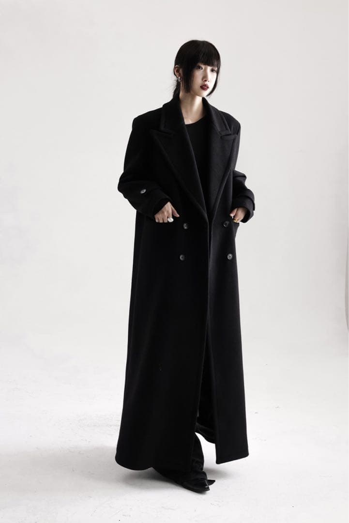 APOZI Collection ダブルスーパーロングコート ブラック - メルカリ