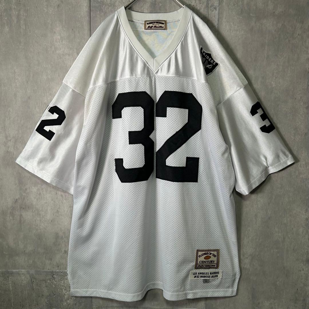 2004年 限定版 レイダース マーカスアレン ゲームシャツ 刺繍 NFL ロサンゼルス・レイダース スウェット ゲームシャツ メンズXL 古着