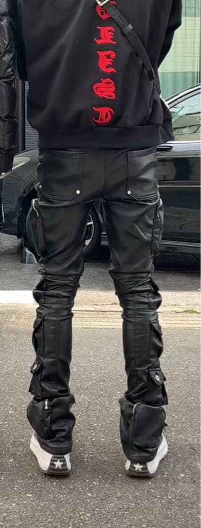 GUAPI ブラック スキニーパンツ レザー 28inch GUAPI ブラック レザー