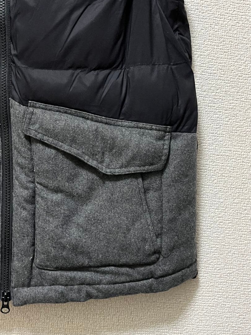 ジャックバニー ウール×ナイロン 中綿ベスト /5 黒×グレー パーリー