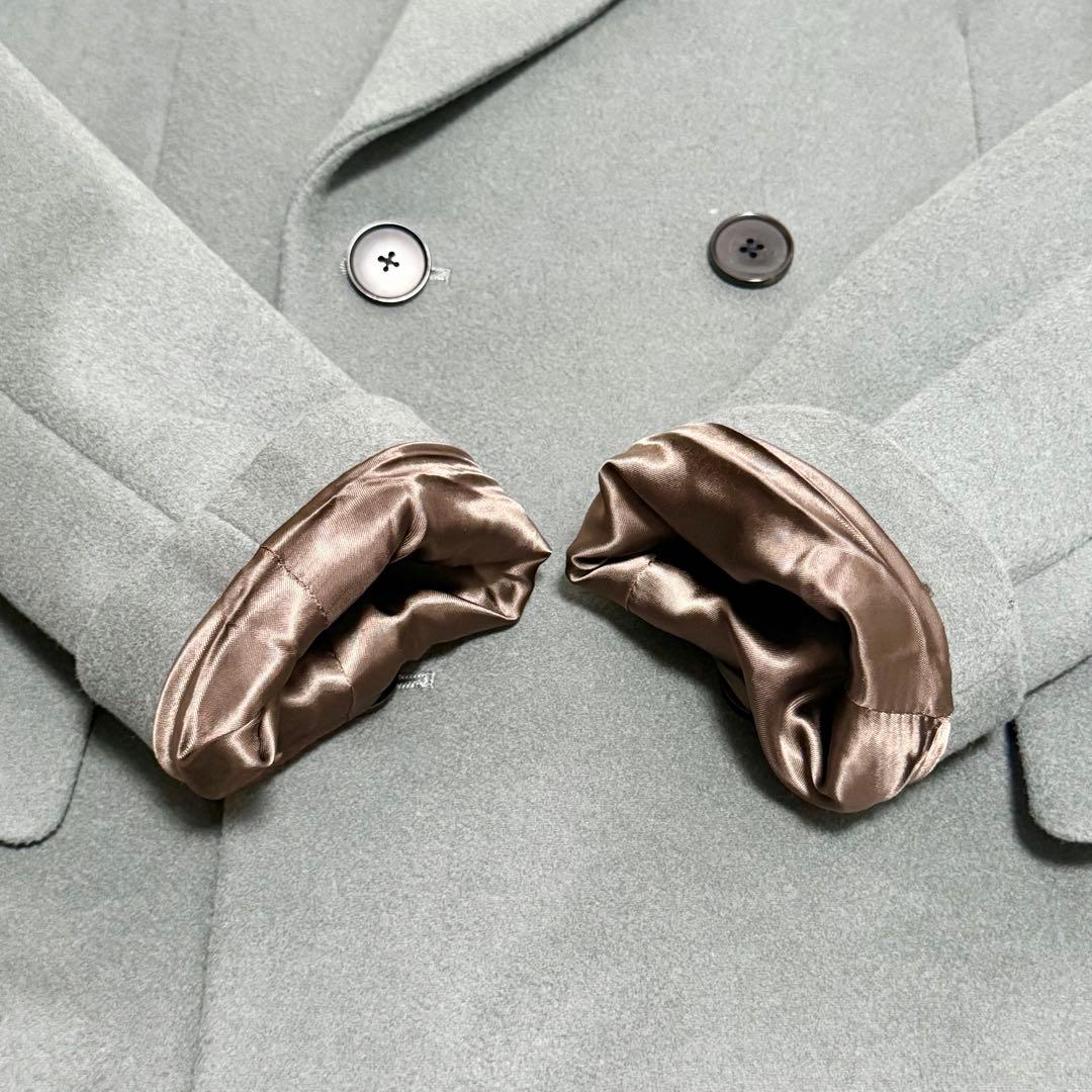 ✨極美品✨ポールスミス ダブルチェスター ウールコート モスブルー L