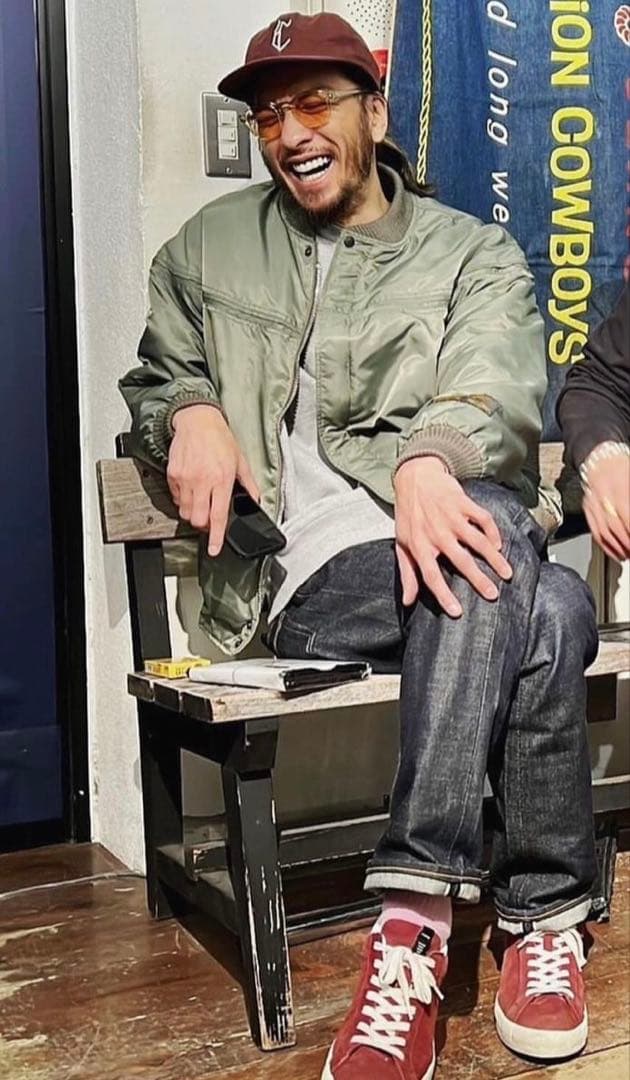 チャレンジャー フライト ダービージャケット オリーブ L 長瀬 - メルカリ