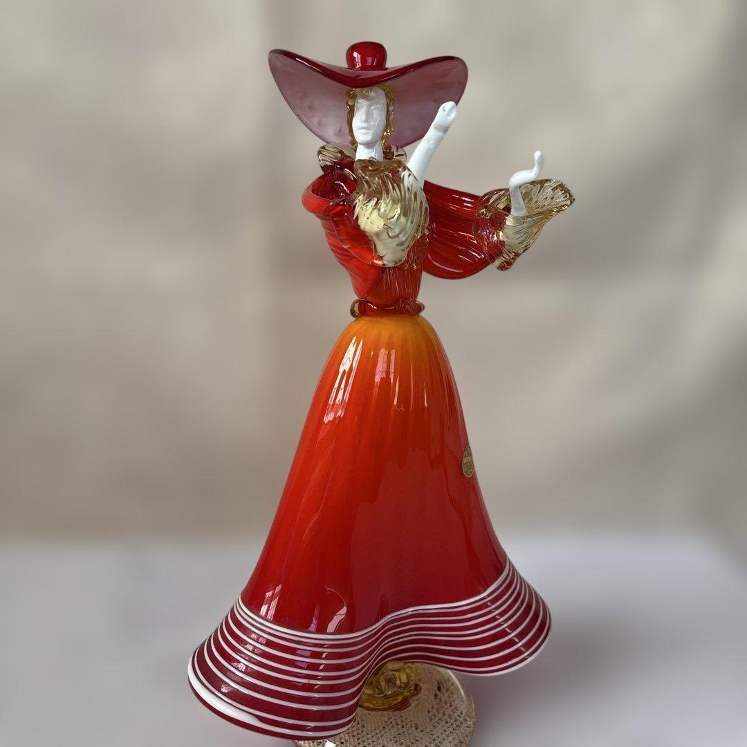 ベネチアングラス ペア人形 ムラーノ アンティーク