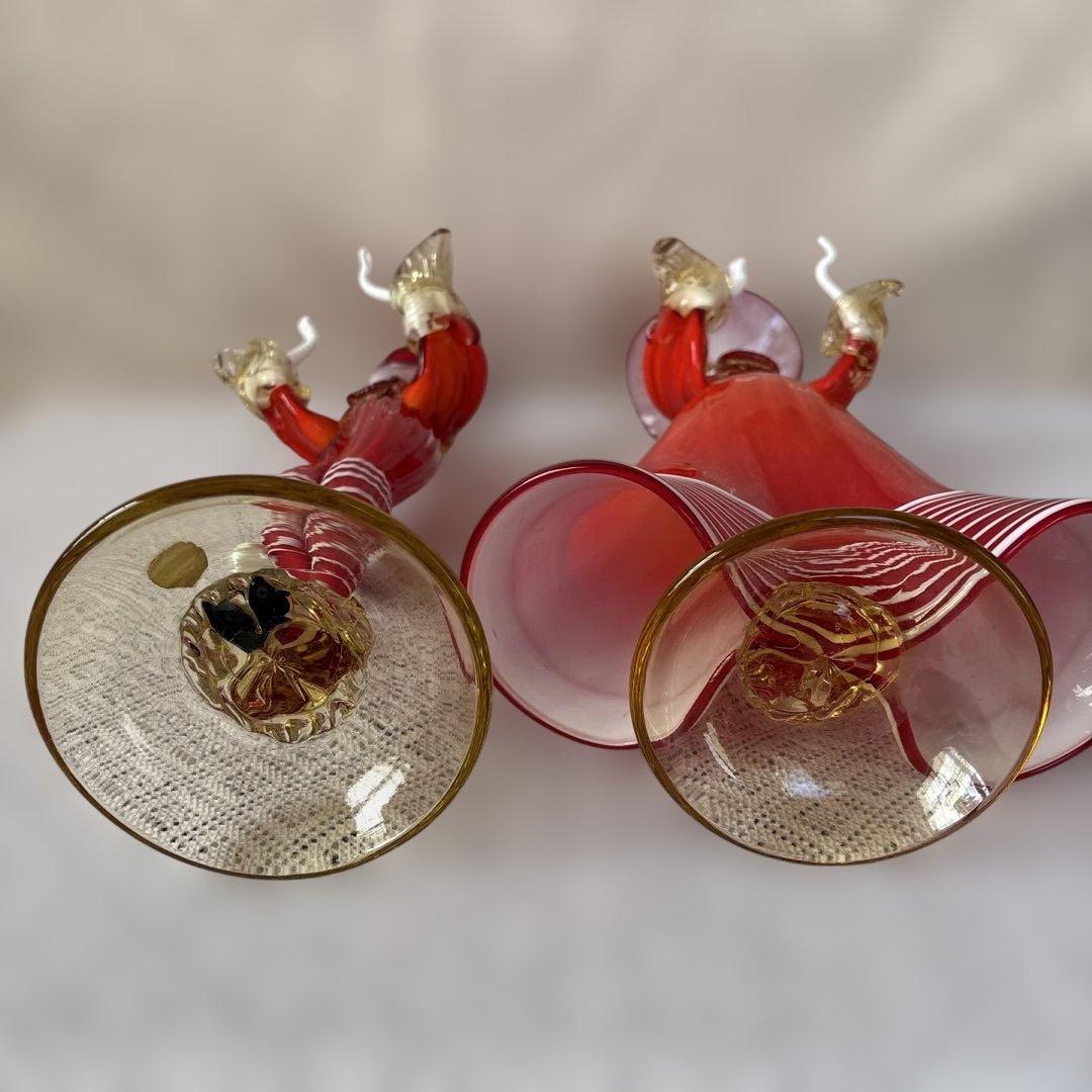 ベネチアングラス ペア人形 ムラーノ アンティーク