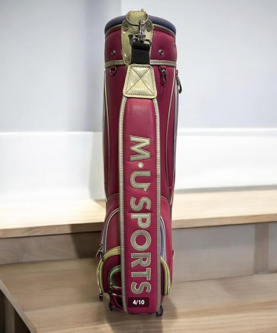 送料無料/美品 M-U SPORTS ピンク ゴルフバッグ/キャリー付き