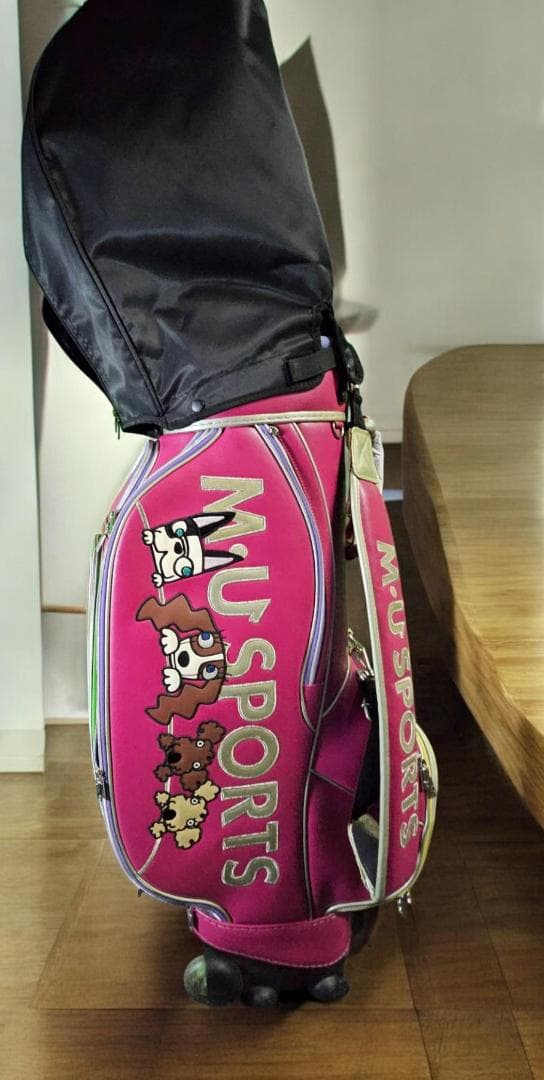 送料無料/美品 M-U SPORTS ピンク ゴルフバッグ/キャリー付き
