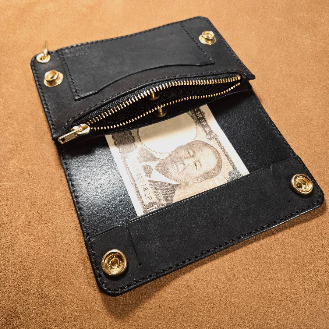 242ミドル トラッカーウォレット イタリアンレザーMARGOT【ブラック