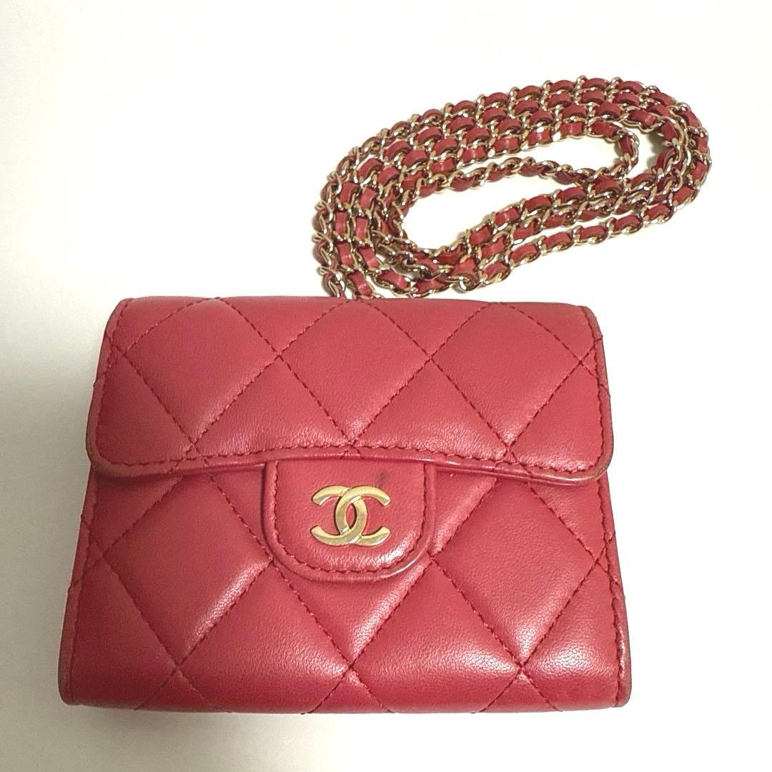 正規品 CHANEL ラムスキン チェーンクラッチ ミニポシェット CHANEL（シャネル） 未使用 展示品 マトラッセ チェーン クラッチ ミニ