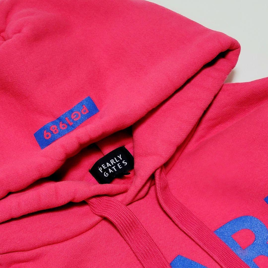PEARLY GATES/パーリーゲイツ】裏起毛ビッグロゴパーカー ピンク