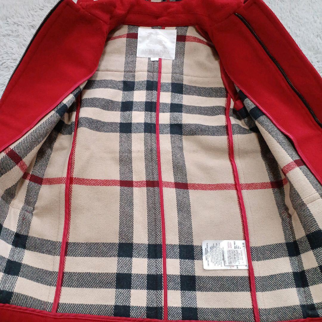 バーバリー キッズダッフルコート メガチェック ホースロゴ 牛革トグル