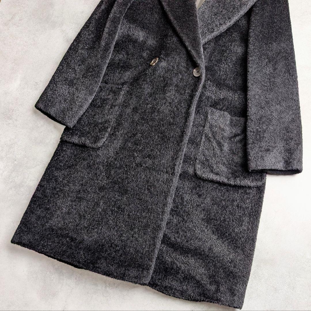 訳あり】MaxMara マックスマーラ アルパカ混 シャギーコート ブラック