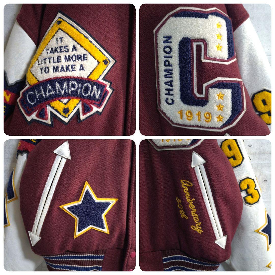 チャンピオン☆80周年記念モデル パイルロゴ 総刺繍 スタジャン