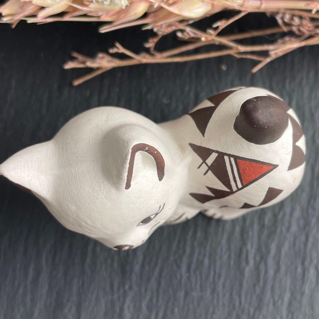 ヴィンテージ アコマ Acoma ポッテリー 猫 陶器 ネイティブアメリカン