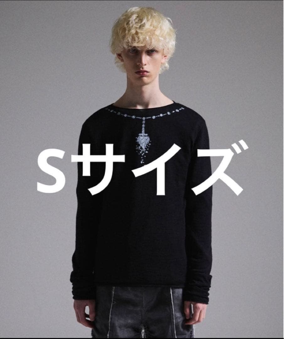タ*ー様 プリントデザインシアーニット S GRANCY タグ付き GRANCY】Print Design Sheer Knit / プリントデザインシアーニット