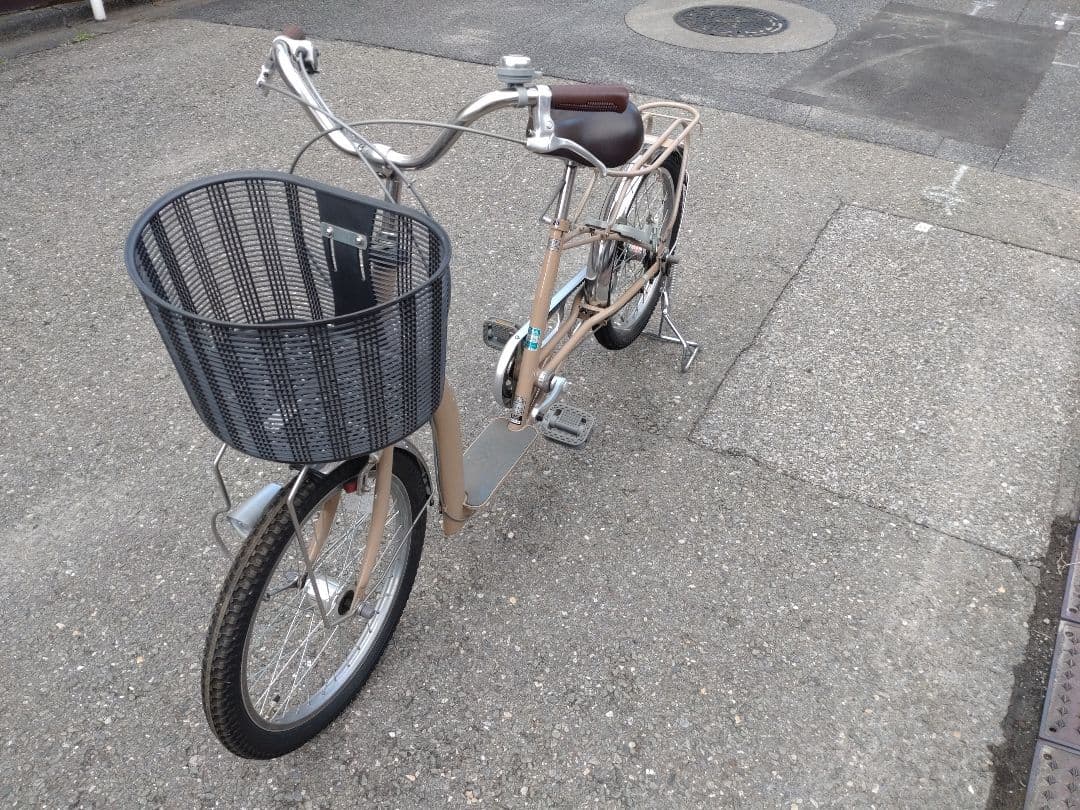 高齢者用自転車 サギサカ こげーる ベージュ 前面バスケット付き