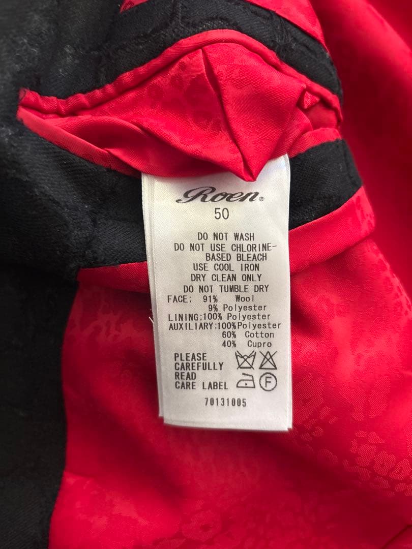 ROEN クロコ型押し テーラードジャケット 赤裏地 アーカイブ V系