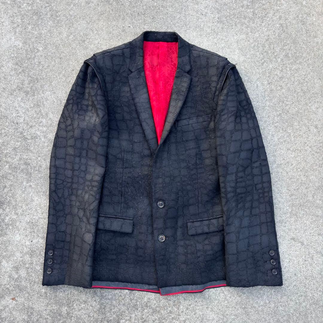 ROEN クロコ型押し テーラードジャケット 赤裏地 アーカイブ V系