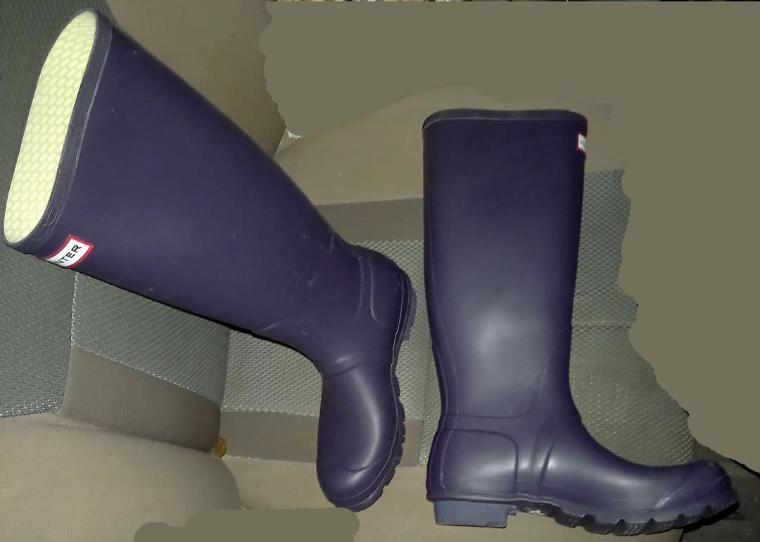 HUNTER 紫 パープル レインブーツ uk5 38 長靴 - メルカリ