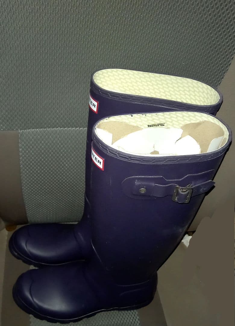 HUNTER 紫 パープル レインブーツ uk5 38 長靴 - メルカリ