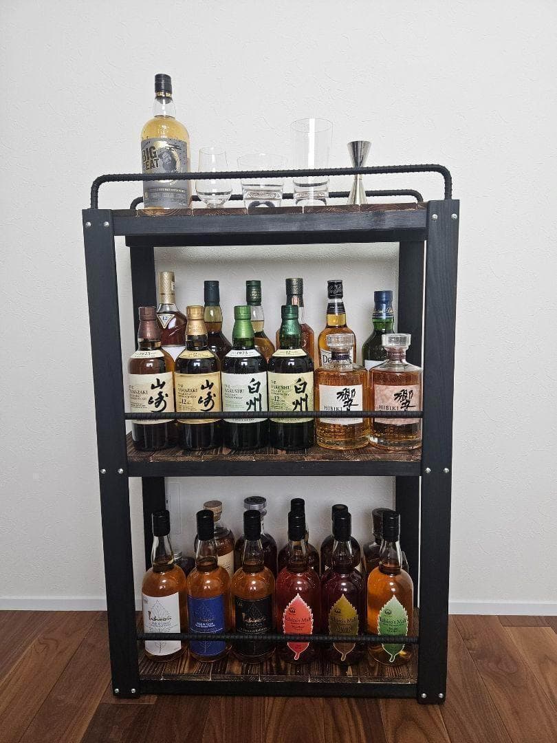 ウィスキーラック 男前インテリア 棚 インダストリアル 収納 お酒 多肉