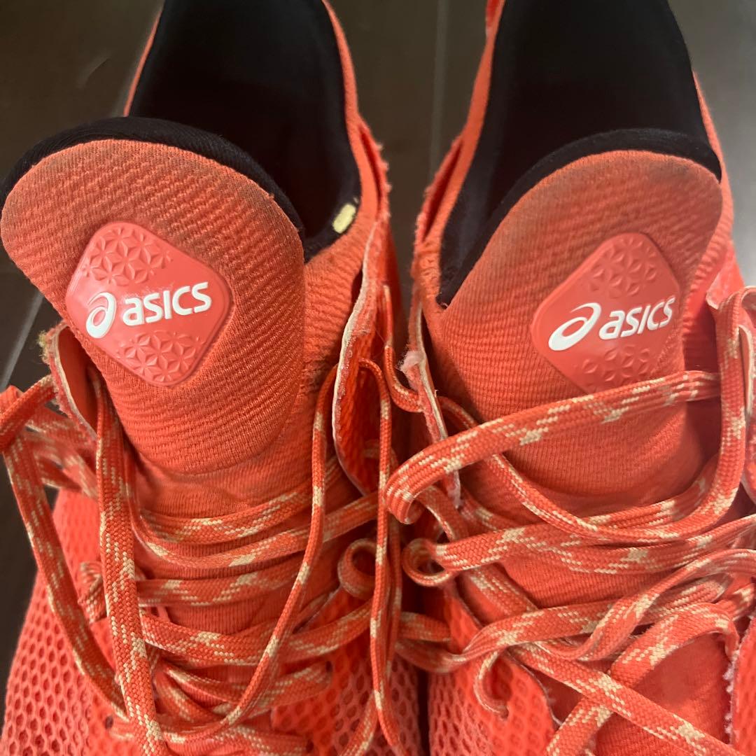 ASICSバッシュ25cmオレンジピンクバスケ - メルカリ