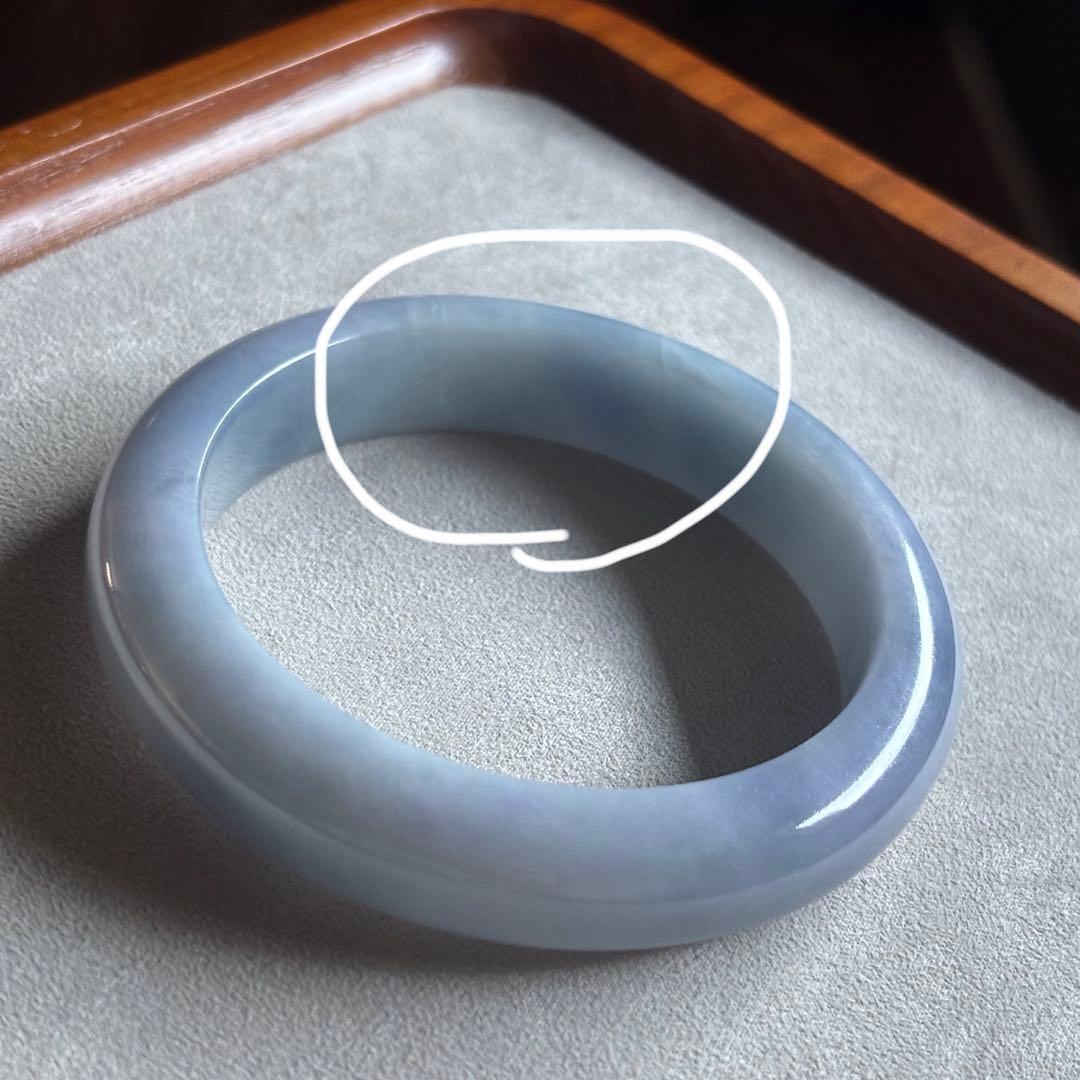 Alicia-shiva様専用 ミャンマー産天然本翡翠A貨糯氷種紫色 バングル