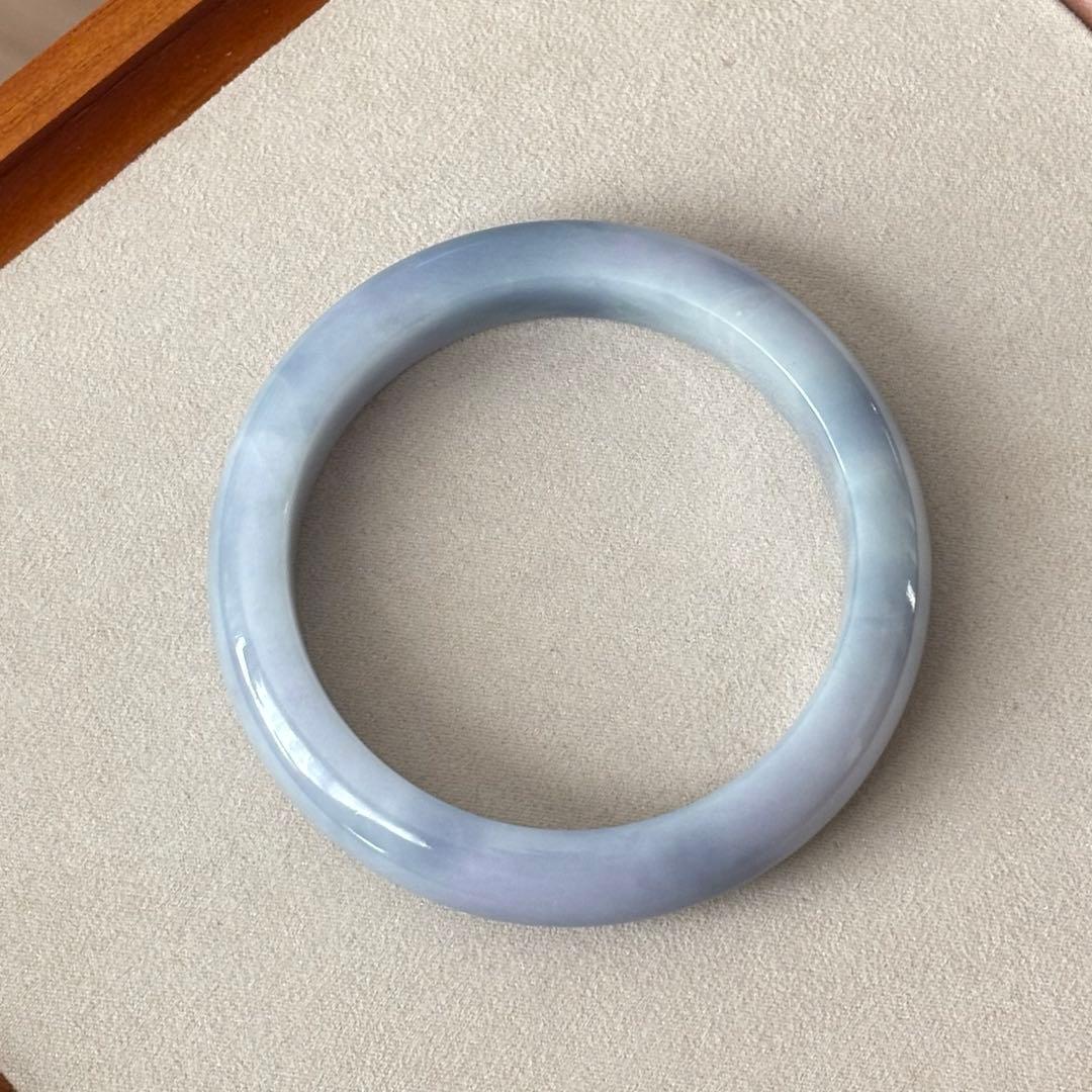 Alicia-shiva様専用 ミャンマー産天然本翡翠A貨糯氷種紫色 バングル